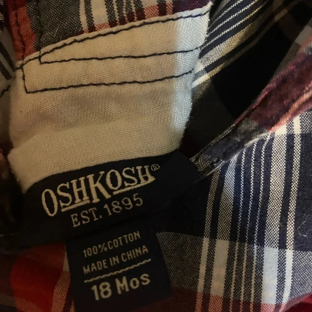 Oshkosh B’Gosh Plaid Shortalls